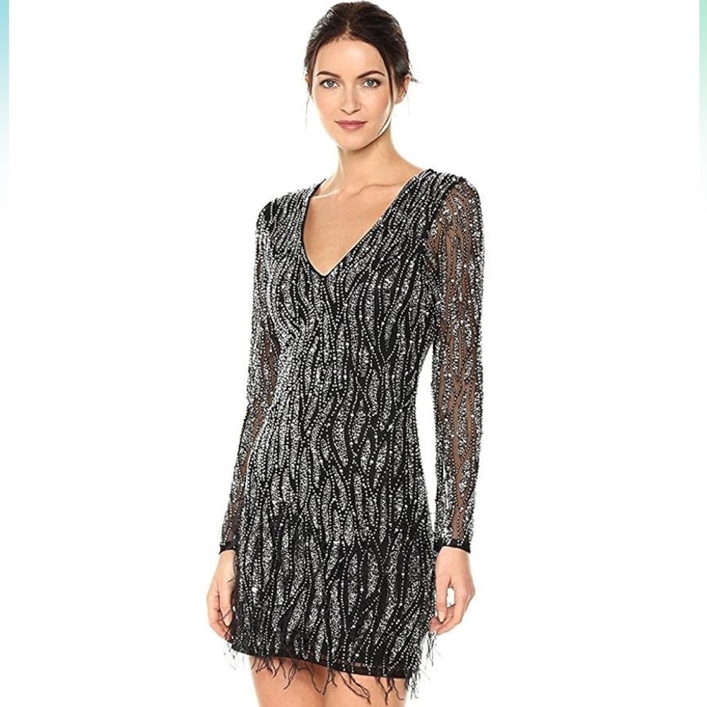 Parker Elegant Black Sequin Dress 4